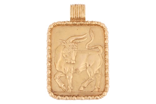 Lot 295 - Fred Paris - a large Taurus zodiac pendant,...