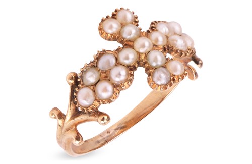 Lot 114 - A Victorian seed pearl ring, comprising a...