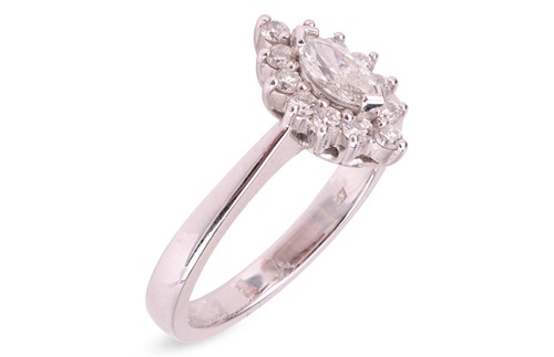 Lot 168 - A diamond cluster ring; comprising a central...