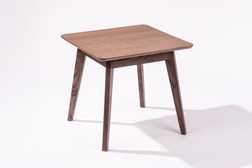 Lot 17 - A stained oak sqaure table, on splayed legs,...