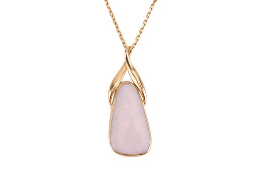 Lot 6 - An opal-set pendant, composed of a precious...