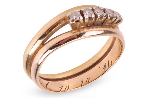 Lot 272 - A dress ring, the split shank composed of two...