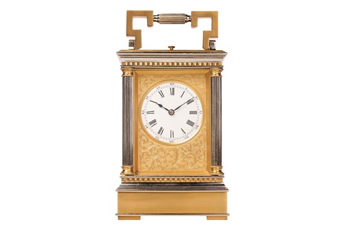 Lot 90 - An Anglaise Riche cased 8-day, hour repeating...