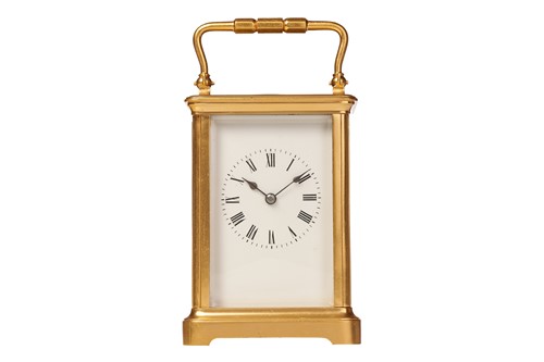 Lot 86 - A Corniche cased carriage clock, with a single-...