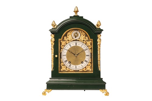 Lot 104 - A George III style Green Lacquered bracket...