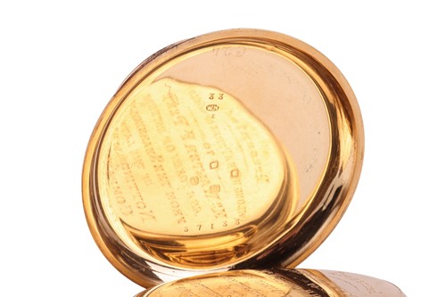 Lot Pearce & Sons – An 18ct Gold open-face pocket...