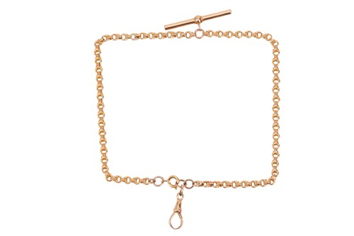 Lot An Albert chain, comprising a series of fancy...