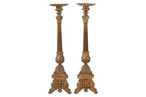 Lot A pair of large and impressive gilt-brass...