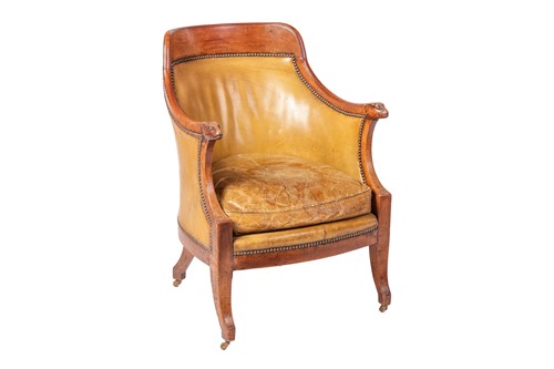 Lot A Louis Philippe walnut salon armchair, with...