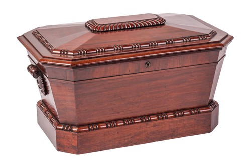 Lot An early Victorian sarcophagus cellarette of...