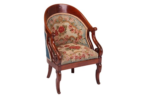 Lot A French Louis Philippe mahogany boudoir...