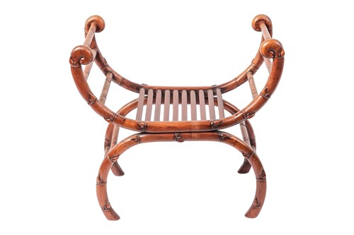 Lot A Chinese Hongmu "x" frame window seat, early...