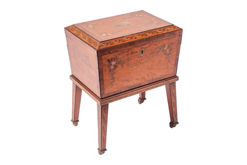 Lot An Edwardian figured satinwood sarcophagus...