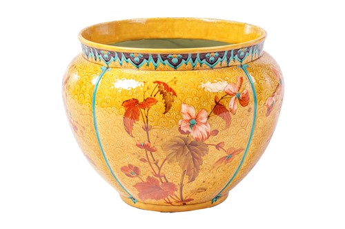 Lot 242 - A large faience jardiniere, manner of Thedore...