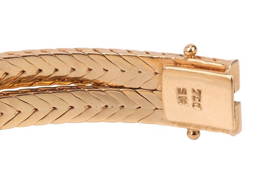 Lot A diamond-set bracelet, composed of two...