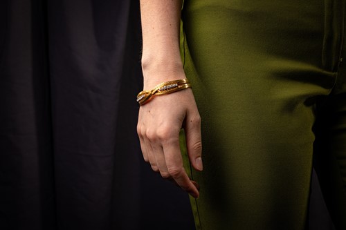 Lot A diamond-set bracelet, composed of two...