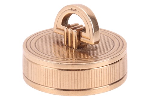 Lot Cartier - a pill box in 9ct gold, of squat...
