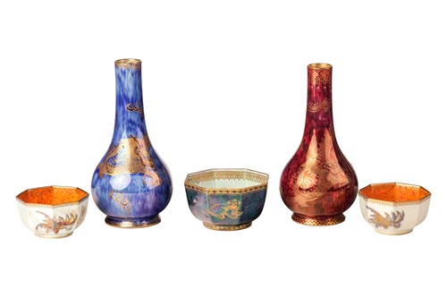 Lot A group of five Wedgwood lustre items,...