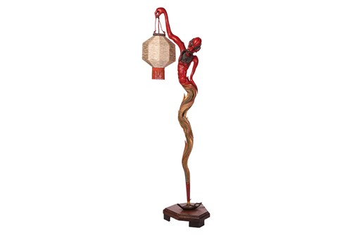 Lot 61 - A 'Genie of the Lamp' novelty standard lamp,...