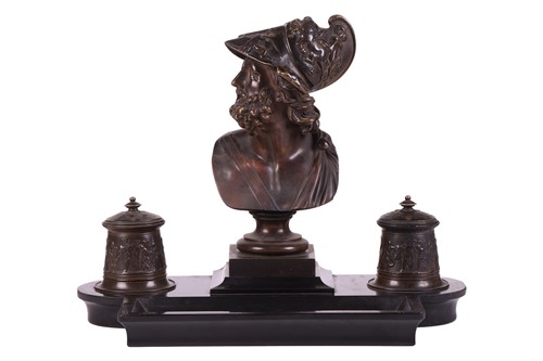 Lot A 19th-century Greek revival bronze and...