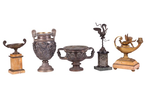 Lot 190 - A  bronze model of the Warwick Vase, signed on...