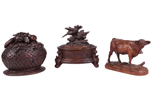 Lot A well-carved Black Forrest study of a horned...