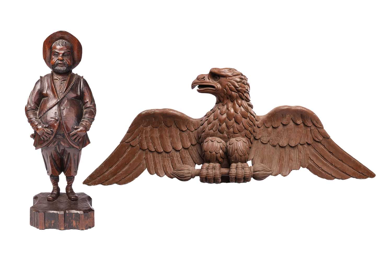 Lot 293 - A stained softwood carved figure of Sancho...