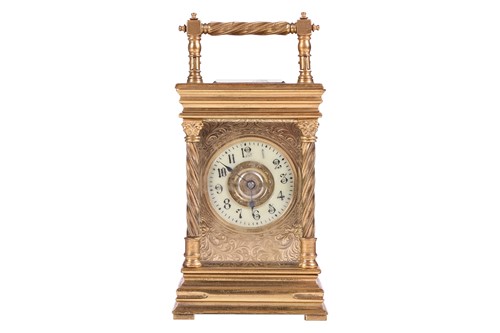 Lot 182 - A late 19th century gilt four-glass carriage...