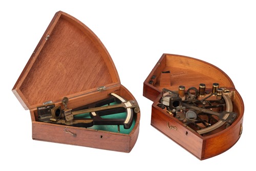 Lot 118 - A brass and ebony marine octant, 19th century,...