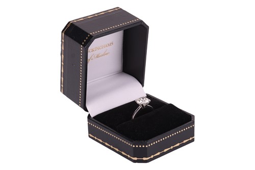 Lot A diamond solitaire ring in 18ct white gold,...