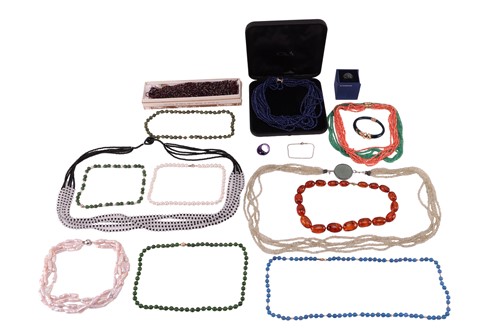 Lot 18 - A collection of beaded jewellery; to include a...