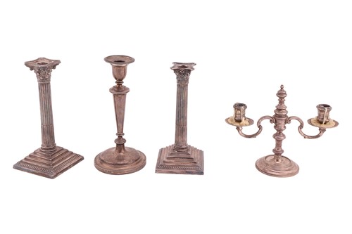 Lot 83 - A pair of Victorian silver Corinthian column...