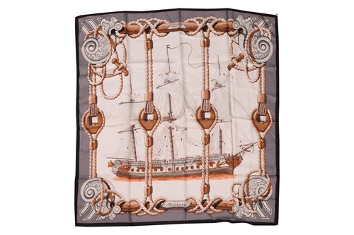 Lot 112 - Hermès - 'Tribord (Starboard)' silk square...
