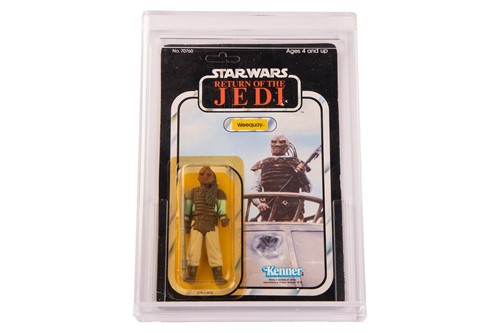 Lot Star Wars: a vintage Kenner Weequay carded...