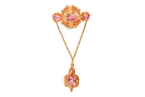 Lot 209 - A mid 19th-century brooch, the lozenge-shaped...