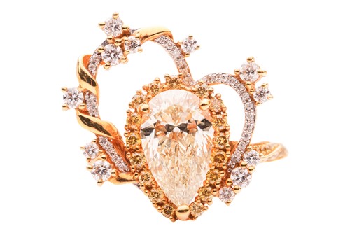 Lot A diamond dress ring, with a total diamond...