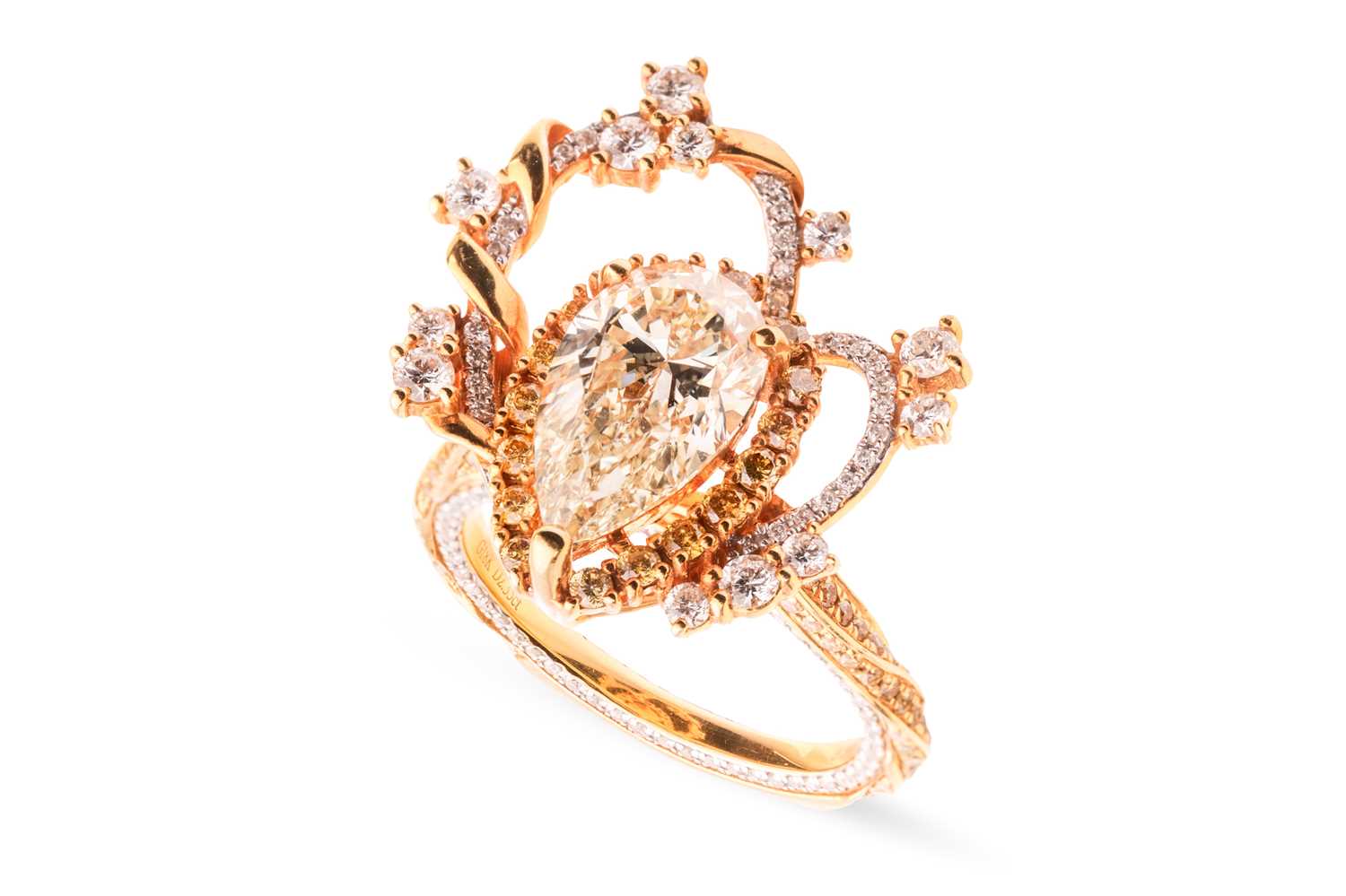 Lot A diamond dress ring, with a total diamond...