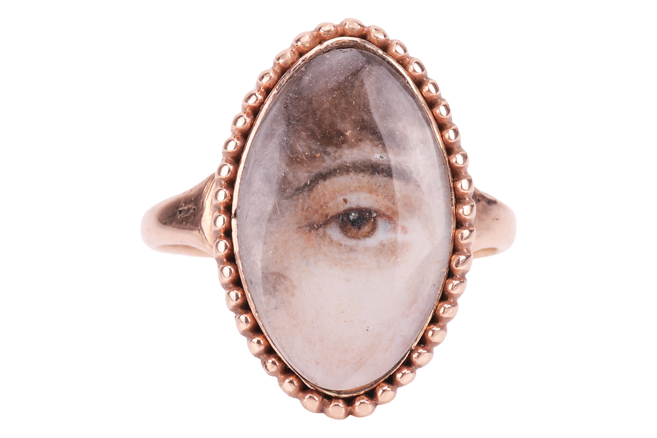 Lot 341 - A late George III lover’s eye ring, the