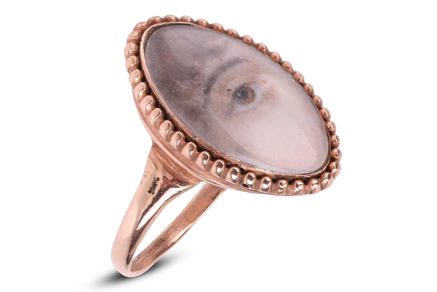 Lot 341 - A late George III lover’s eye ring, the