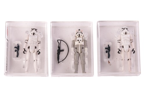 Lot 131 - Star Wars: three vintage UKG graded loose...