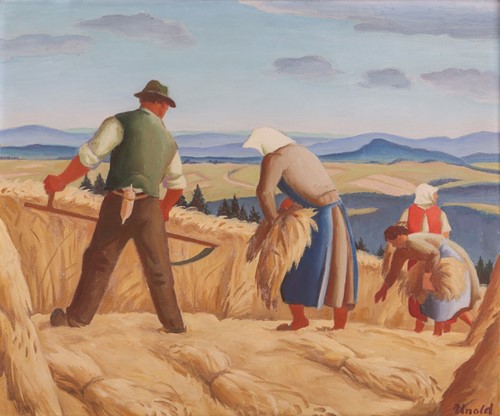 Lot Max Unold (German 1885-1964) Harvesting signed...