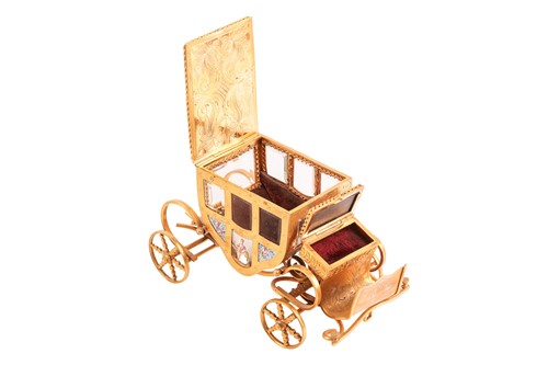 Lot 419 - A Viennese ormolu and hard enamel horse-drawn...