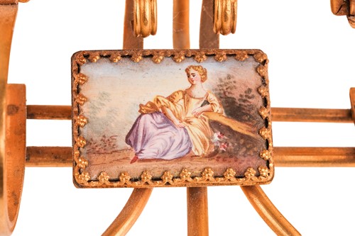 Lot 419 - A Viennese ormolu and hard enamel horse-drawn...