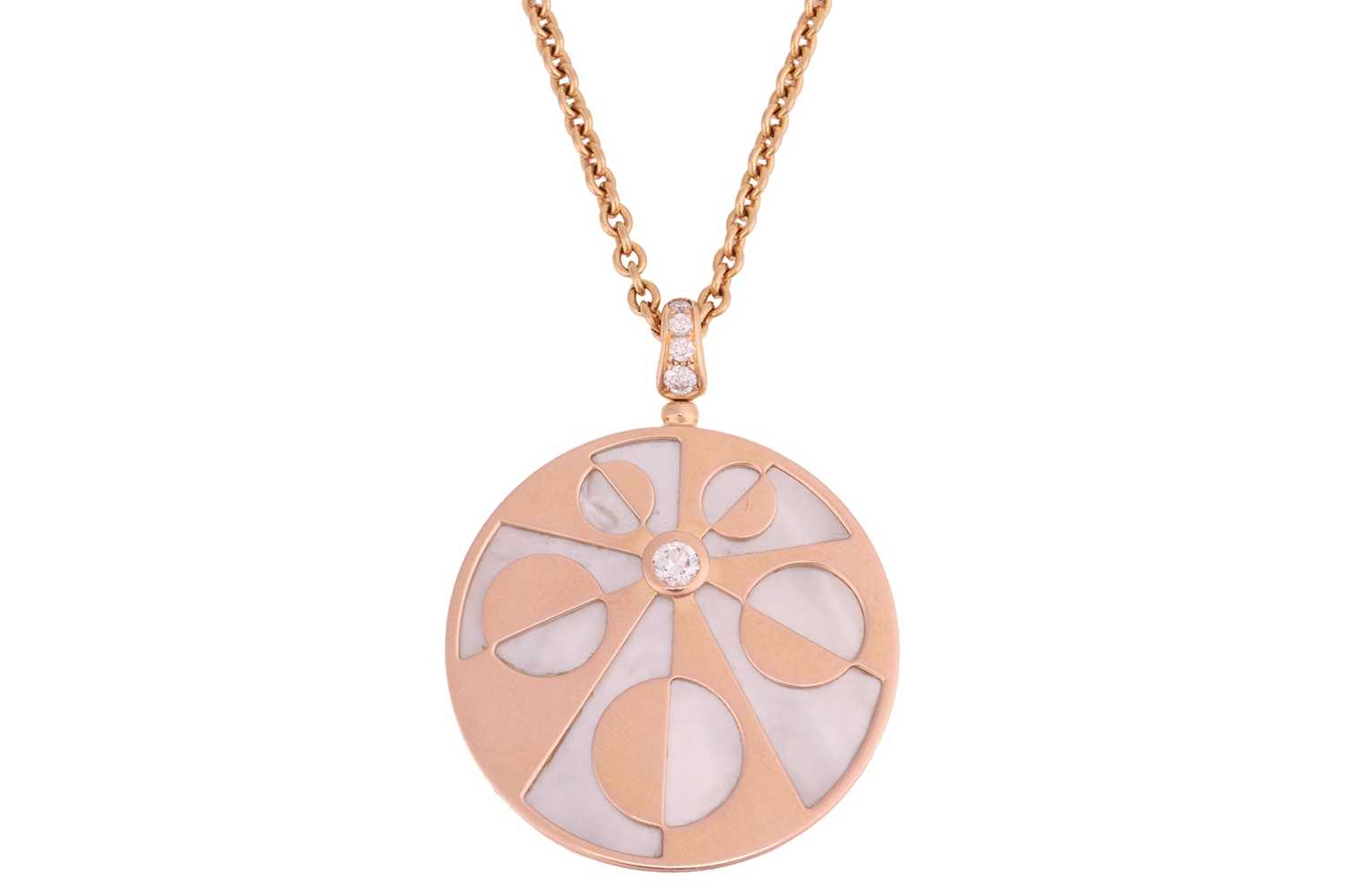 Lot 234 - Bulgari - an 'Intarsio' pendant on chain set...