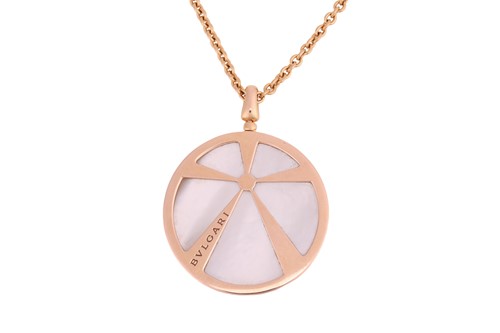 Lot 234 - Bulgari - an 'Intarsio' pendant on chain set...