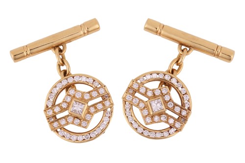Lot 10 - Boodle and Dunthorne - a pair of diamond-set...