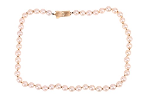 Lot 13 - Mikimoto - a single-strand cultured pearl...