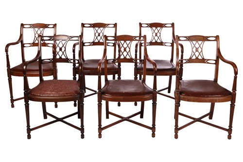 Lot 10 - A set of six stained Ash or Chestnut...