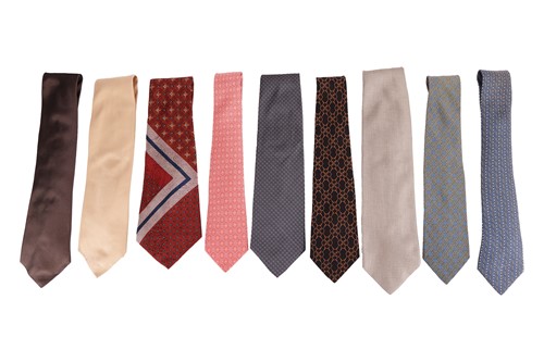 Lot 96 - A collection of nine designer silk ties;...