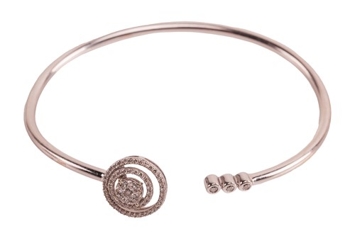 Lot 79 - A diamond-set cuff bangle, consisting of a...